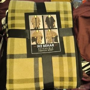 NWT Ike Behar | Reversible Plaid Fashion Wrap - Olive and Black